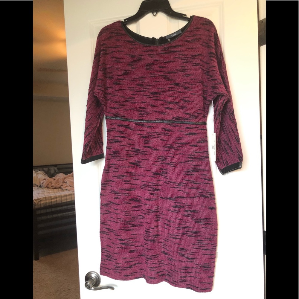 NWT Tart Black and Pink Dress w/leatherette details Size L